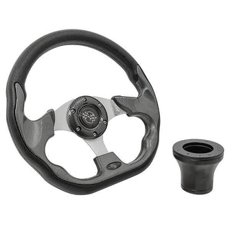 1985-Up Yamaha - GTW Carbon-Fiber Racer Steering Wheel with Black Adaptor Kit