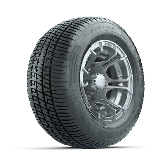 GTW Spyder Silver Brush 10 in Wheels with 205/50-10 Fusion SR Steel Belted Radial Tires  Full Set