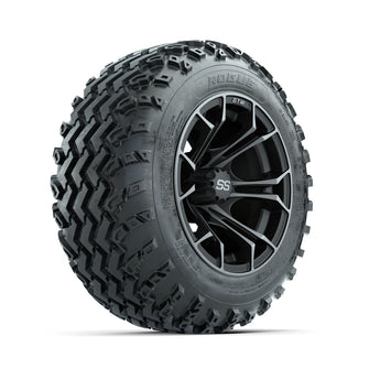 GTW Spyder Machined/Grey 12 in Wheels with 22x11.00-12 Rogue All Terrain Tires  Full Set