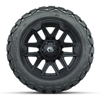 GTW Graffiti Gloss Black 14 in Wheels with 22x10-14 Timberwolf All-Terrain Tires  Full Set