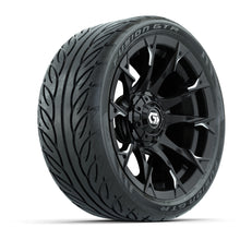 GTW Diablo Gloss Black/Machined 14 in Wheels with 205/40-R14 Fusion GTR Steel Belted Street Tires  Full Set