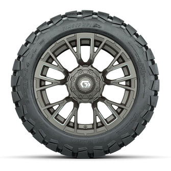 GTW® Vandal Satin Bronze/Machined 14 in Wheels with 22x10-14 Timberwolf All-Terrain Tires – Full Set