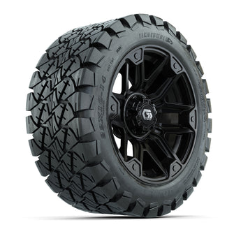 GTW Graffiti Gloss Black 14 in Wheels with 22x10-14 Timberwolf All-Terrain Tires  Full Set