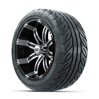 GTW Tempest Machined/Black 14 in Wheels with 225/40-R14 Fusion GTR Street Tires  Full Set