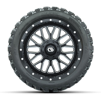 Set of (4) 14 in GTW Helix Machined & Black Wheels with 23x10-R14 Nomad All-Terrain Tires