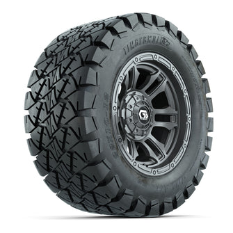 GTW Shogun Gunmetal 12 in Wheels with 22x10-12 Timberwolf All-Terrain Tires  Full Set