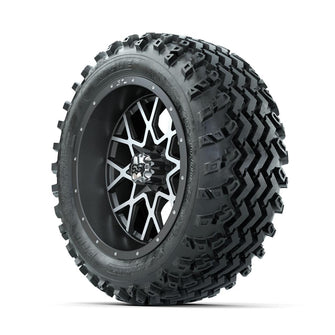 GTW Vortex Machined/Matte Grey 14 in Wheels with 23x10.00-14 Rogue All Terrain Tires – Full Set