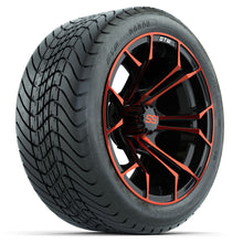 GTW Spyder Red/Black 14 in Wheels with 225/30-14 Mamba Street Tires  Full Set