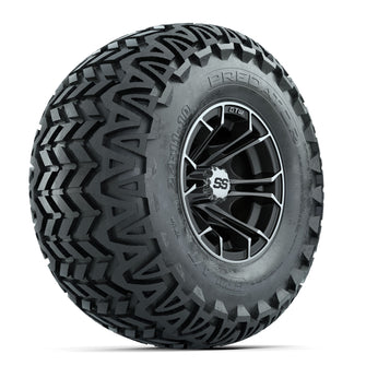 GTW Spyder Machined/Matte Grey 10 in Wheels with 22x11-10 Predator All Terrain Tires  Full Set