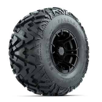 GTW Spyder Matte Black 10 in Wheels with 22x10-10 Barrage Mud Tires  Full Set