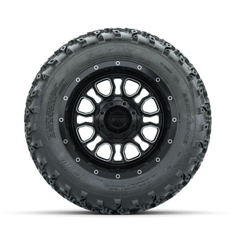 GTW Volt Machined/Black 12 in Wheels with 22x11.00-12 Rogue All Terrain Tires  Full Set