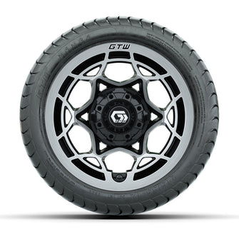 GTW Nexus Gloss Black 12 in Wheels with 215/35-12 Mamba Street Tires  Full Set