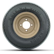 Set of (4) 8 in Stone Steel Wheels with 18 in Kenda Hole-N-1 Tires