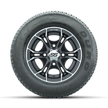 GTW Spyder Machined/Matte Grey 10 in Wheels with 205/50-10 Duro Low-profile Tires  Full Set