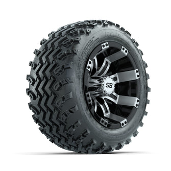 GTW Tempest Machined/Black 10 in Wheels with 18x9.50-10 Rogue All Terrain Tires  Full Set