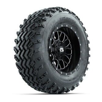 GTW Helix Machined/Black 12 in Wheels with 23x10.00-12 Rogue All Terrain Tires  Full Set