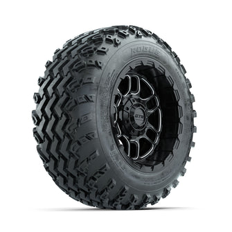 GTW Titan Machined/Black 12 in Wheels with 22x11.00-12 Rogue All Terrain Tires  Full Set