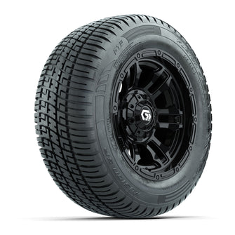 GTW Shogun Gloss Black 12 in Wheels with 215/50-R12 Fusion S/R Steel Belt Radial Tires  Full Set