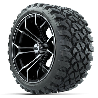 GTW Spyder Machined/Black 15 in Wheels with 23x10-R15 Nomad All-Terrain Tires  Full Set