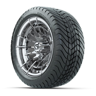 GTW® Boost Chrome 12 in Wheels with 215/35-12 Mamba Street Tires – Full Set