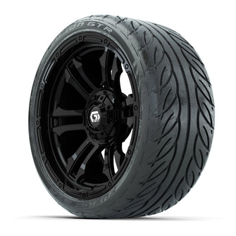 GTW Shogun Gloss Black 15 in Wheels with 215/40-R15 Fusion GTR Steel Belted Street Tires  Full Set