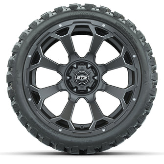 Set of (4) 15" GTW Raven Matte Gray Wheels with 23x10-R15 Nomad All-Terrain Tires