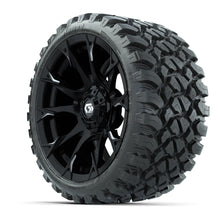 GTW Diablo Gloss Black/Machined 15 in Wheels with 23x10-R15 Nomad Steel Belted Radial All-Terrain Tires  Full Set