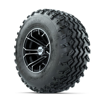 GTW Spyder Machined/Black 10 in Wheels with 22x11.00-10 Rogue All Terrain Tires  Full Set