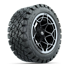 GTW® Nexus Gloss Black/Silver 14 in Wheels with 22x10-14 Timberwolf All-Terrain Tires – Full Set