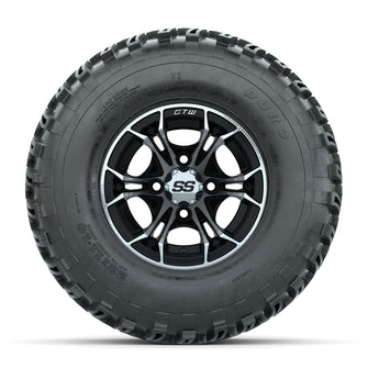 GTW Spyder Machined/Black 10 in Wheels with 22x11-10 Duro Desert All Terrain Tires  Full Set