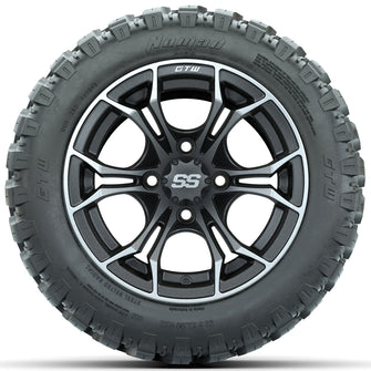 Set of (4) 12 in GTW Spyder Wheels with 22x11-R12 GTW Nomad All-Terrain Tires