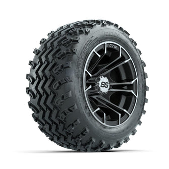 GTW Spyder Machined/Matte Grey 10 in Wheels with 18x9.50-10 Rogue All Terrain Tires – Full Set