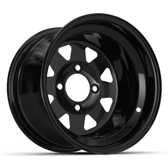 12" Spoke Glossy Black Steel Wheel (2:5 Offset)