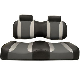 MadJax Tsunami BlackLiquid Silver w/ Lagoon Gray Club Car Precedent Front Seat Cushions (Years 2004-2011)