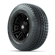 GTW Stealth Gloss Black 12 in Wheels with 215/50-R12 Fusion S/R Steel Belt Radial Tires  Full Set