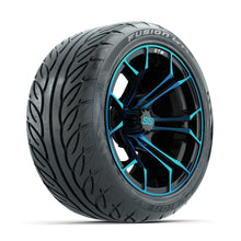 GTW Spyder Blue/Black 14 in Wheels with 225/40-R14 Fusion GTR Street Tires  Full Set