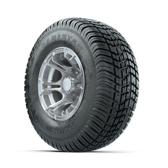 GTW Spyder Silver Brush 10 in Wheels with 205/65-10 Kenda Load Star Street Tires  Full Set