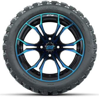 GTW Spyder Blue/Black 14 in Wheels with 23x10-14 GTW Nomad All-Terrain Tires  Full Set