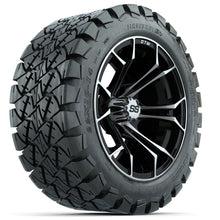 GTW Spyder Machined/Black 14 in Wheels with 22x10-14 GTW Timberwolf All-Terrain Tires  Full Set