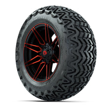 GTW Stealth Gloss Black/Red 14 in Wheels with 23x10-14 Predator All-Terrain Tires  Full Set