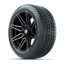 GTW Stealth Gloss Black/Machined 14 in Wheels with 205/30-14 Fusion Street Tires  Full Set