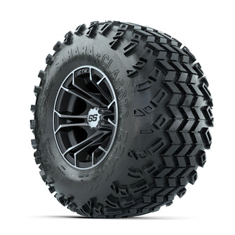 GTW Spyder Machined/Matte Grey 10 in Wheels with 22x11-10 Sahara Classic All Terrain Tires  Full Set