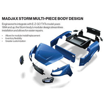 MadJax Storm Body Kit for EZGO TXT  Silver Metallic