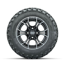 GTW Spyder Machined/Grey 12 in Wheels with 22x11.00-12 Rogue All Terrain Tires – Full Set