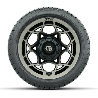 GTW® Nexus Gloss Black/Satin Bronze 12 in Wheels with 215/35-12 Mamba Street Tires – Full Set