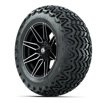 GTW® Stealth Gloss Black/Machined 14 in Wheels with 23x10-14 Predator All-Terrain Tires – Full Set