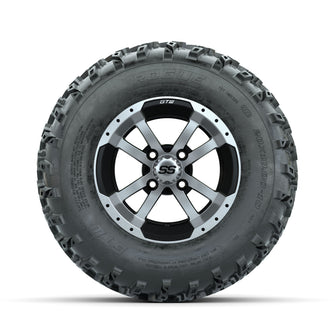 GTW Storm Trooper Machined/Black 10 in Wheels with 20x10.00-10 Rogue All Terrain Tires  Full Set