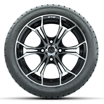 GTW Spyder Machined/Black 14 in Wheels with 225/30-14 Mamba Street Tires  Full Set