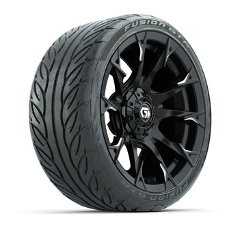 GTW Diablo Gloss Black/Machined 15 in Wheels with 215/40-R15 Fusion GTR Steel Belted Street Tires  Full Set