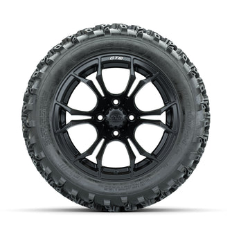 GTW Spyder Matte Black 14 in Wheels with 23x10.00-14 Rogue All Terrain Tires  Full Set